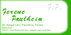 ferenc paulheim business card